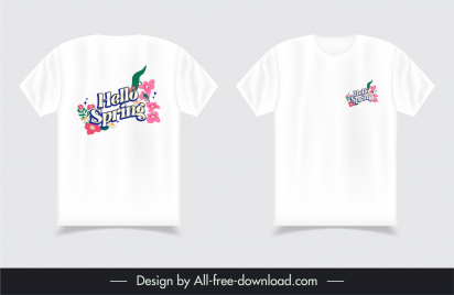 tshirt design template blooming sping flowers decor