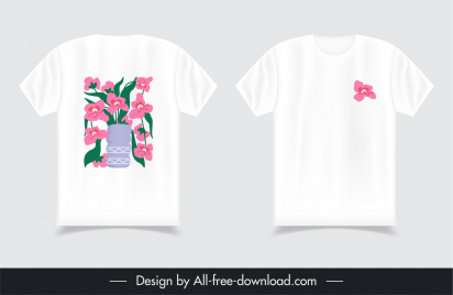 tshirt design template flat flowerpot decor
