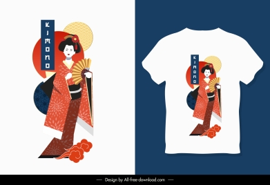 tshirt template kimono costume sketch bright design