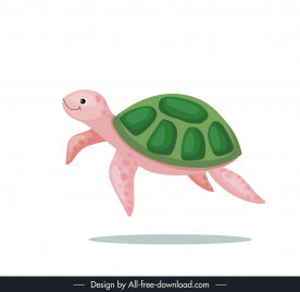 turtle design elements dynamic cute cartoon