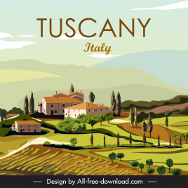 tuscany italy scenery banner template elegant classical design