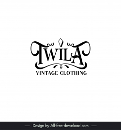 twila vintage clothing logo classical calligraphy design