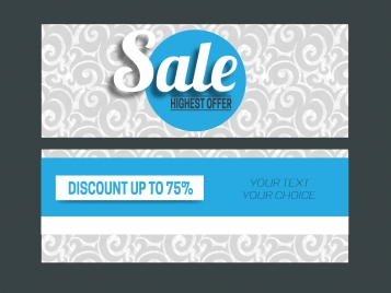 two sides sales banner on classical background