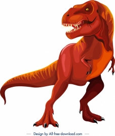 tyrannousaurus dinosaur icon colored cartoon sketch