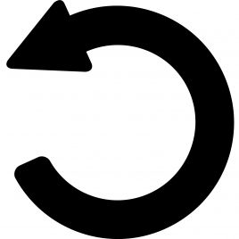 undo sign flat black counterclockwise rounded arrow sketch
