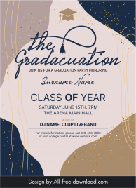university graduation party invitation card template flat classic dynamic