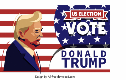 us election poster president trump flag sketch