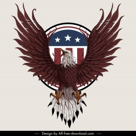 usa insignia template powerful eagle sketch symmetric decor