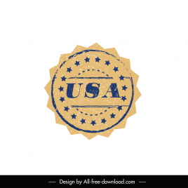 usa origin stamp template flat retro serrated design