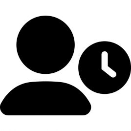 user clock sign icon flat silhouette geometric outline