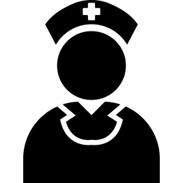 user nurse sign icon flat contrast black white outline