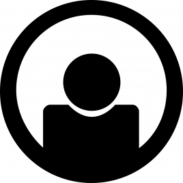 user profile sing icon black white circle human icon sketch