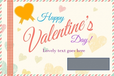valentine card cover design on hearts vignette background