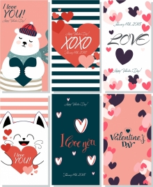 valentine cards collection cute decor hearts decoration