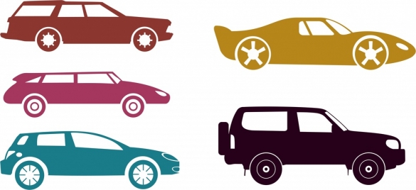 various cars design sets modern and classical styles