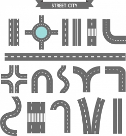 various shaped city street sketch design
