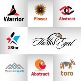 various style logo sets collection in white background