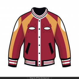 varsity jacket design template symmetric design flat handdrawn