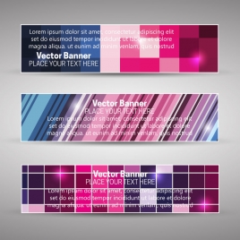 vector banner sets with abstract colorful background