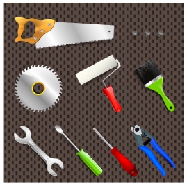 vector illustration of collection of household tools