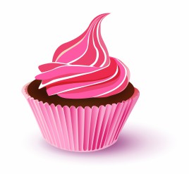 vector pink cupcake