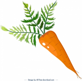 vegetable background carrot icon colorful flat decor