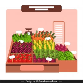 vegetables display background colorful modern design