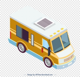 vendor truck icon yellow 3d modern design