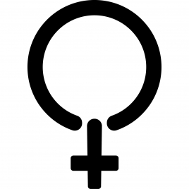 venus sign icon flat silhouette outline