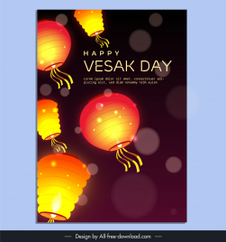 vesak festival poster template elegant dynamic lanterns