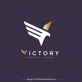 victory theme logo template modern flat wing sketch