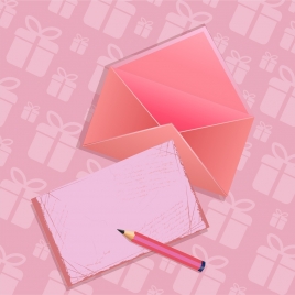 vignette gift background pink decoration envelope icon