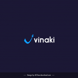 vinaki logo about creative startups contrast flat logotype
