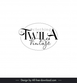 vintage clothing twila logo classic calligraphic texts