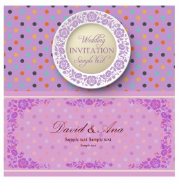 violet background wedding card