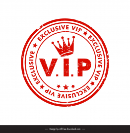 vip stamp template elegant classic crown stars decor