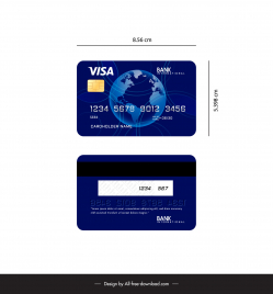 visa card design template elegant dark