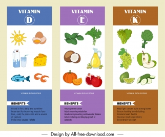 vitamin food infographic templates colorful decor handdrawn sketch
