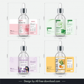 vitamin serum packaging templates collection elegant design