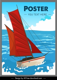 voyage poster sailing ship sea scene sketch