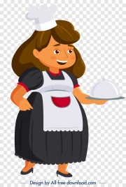 waitress icon colored cartoon character sketch