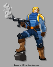 warrior icon modern 3d design cartoon character