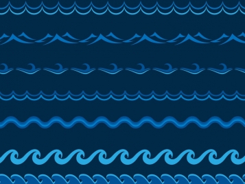 waves background seamless curved blue lines decoration
