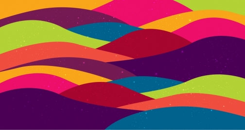 waving background template colorful curves design