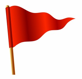 Waving red triangular flag