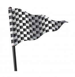 Waving triangular checkered flag