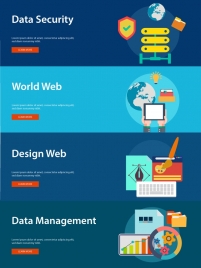 website development elements concepts isolated with web banners