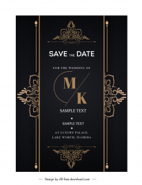 wedding card  invitation card template dark luxury elegance