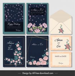 wedding cards envelope templates elegant floral decor
