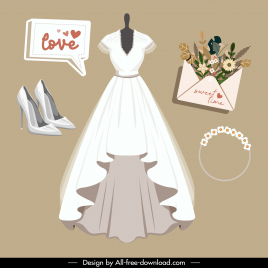 wedding dress design elements elegant bridal components elements